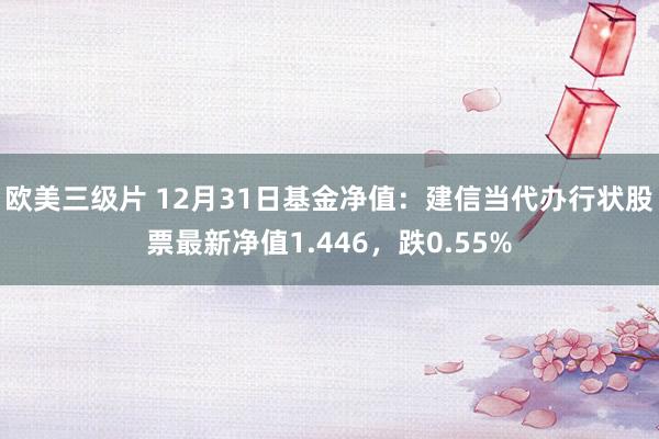 欧美三级片 12月31日基金净值：建信当代办行状股票最新净值1.446，跌0.55%